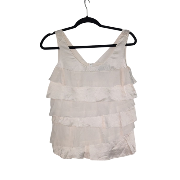 Elegant Cream Sleeveless Ruffle Top - Picture 1 of 4